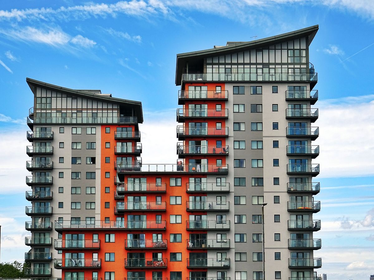 Modern multifamily residential apartment towers